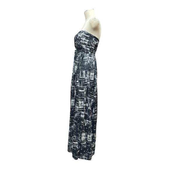 Calvin Klein Strapless Geometric Print Gown Black White Silver 6 - Picture 2 of 6